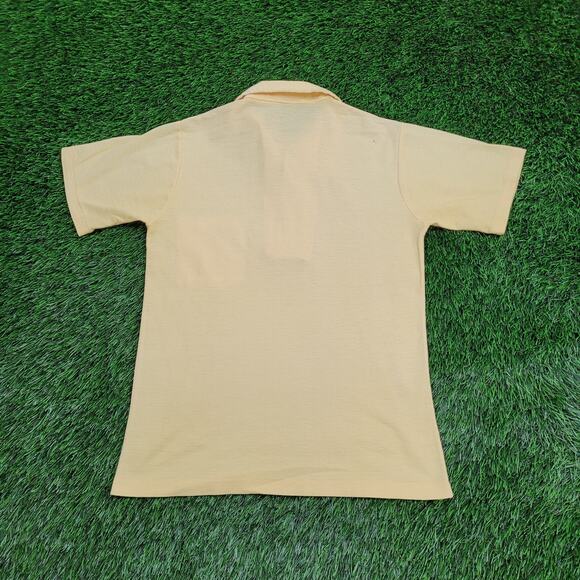 Vintage 80s MOD Crown Polo Shirt Small 17x25 Yellow - Picture 2 of 11